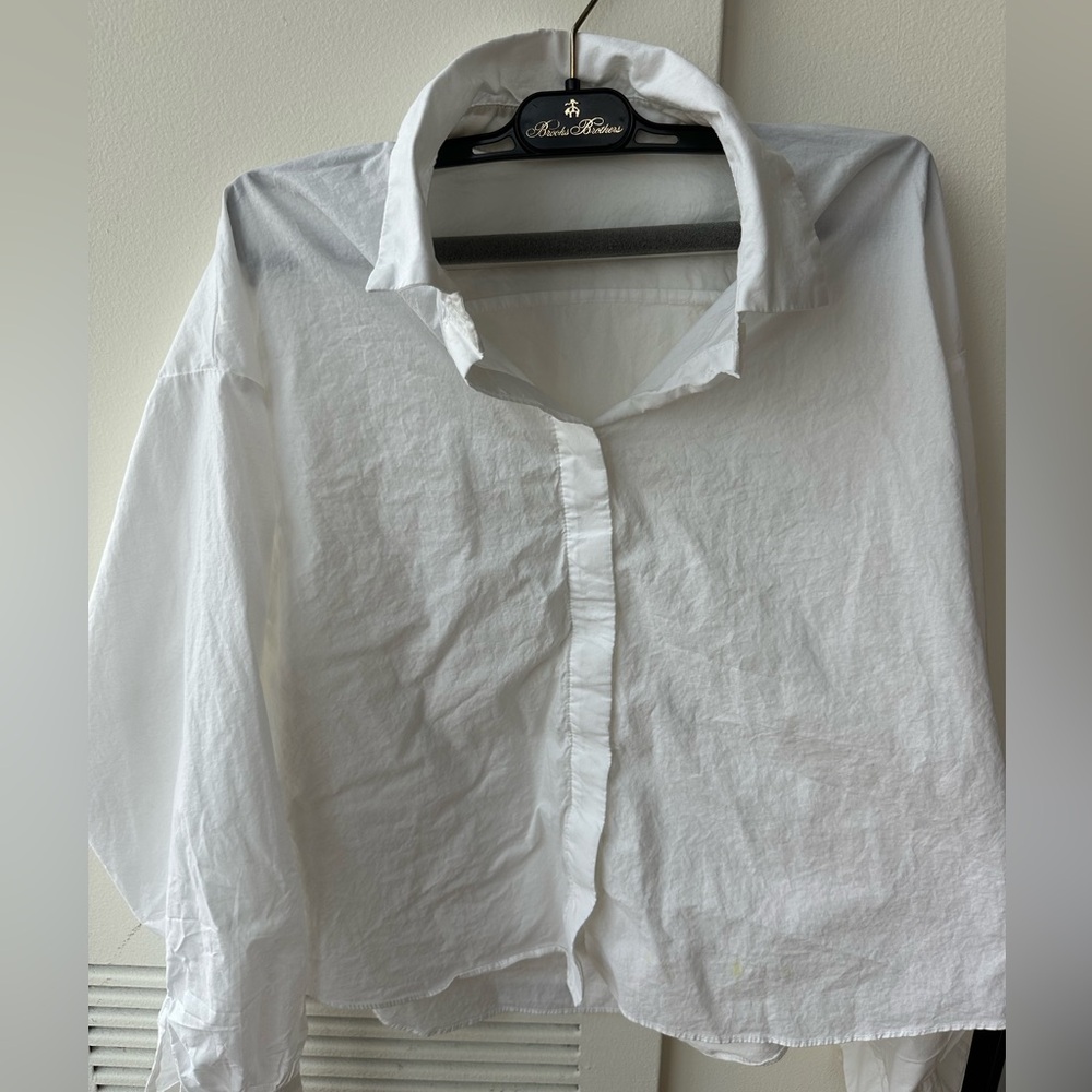 Mango White Button Down Shirt
